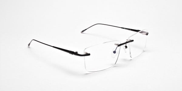 Rimless Glasses in Black for Men & Women -1