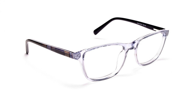 Blue Transparent Glasses in Wayfarer for Men & Women