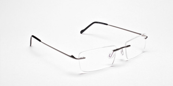 Rimless Glasses in Gunmetal