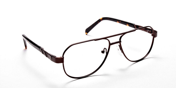 Brown Aviator Eyeglasses Frame, Eyeglasses