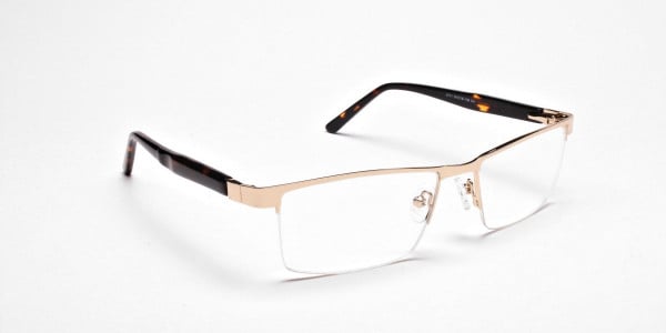 Rectangular Glasses in Gold, Eyeglasses -1