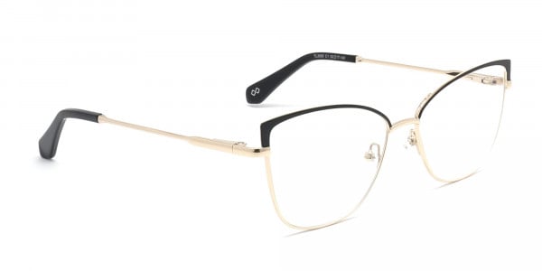Gold Frame Cat Eye Glasses-1