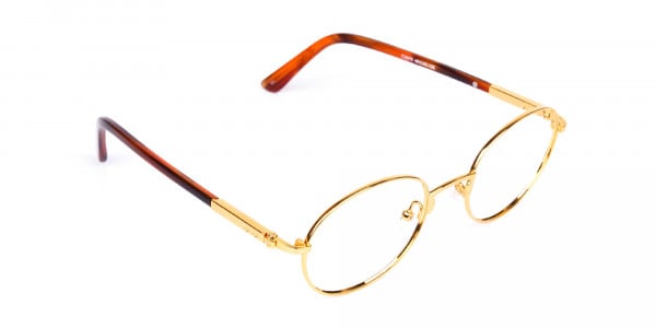 Gold and Brown Small Round Tortoiseshell Glasses-1