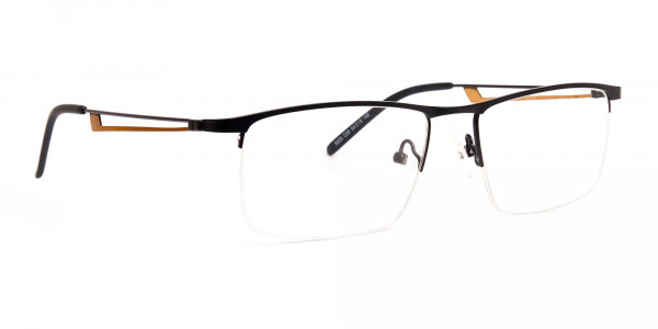 black and brown half rim rectangular glasses frames-1