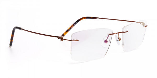 Amrka Rectangular Glasses Ultralight Titanium Rimless Spectacles Eyeglass Frames Eyewear 