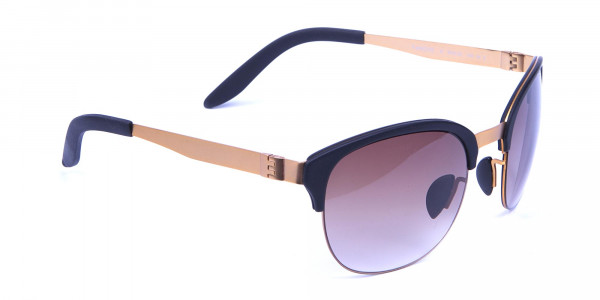 Gold Frame Sunglasses with Black Accents