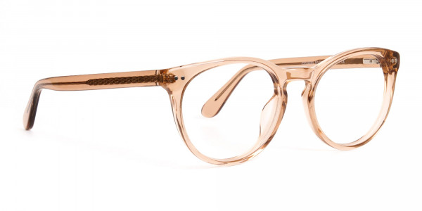 transparent brown round full rim glasses frames-1