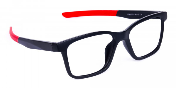 Red & Black Rectangular Rim Goggles For Biking-1