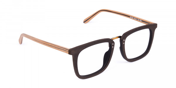 Brown Square Wooden Glasses Frame-1