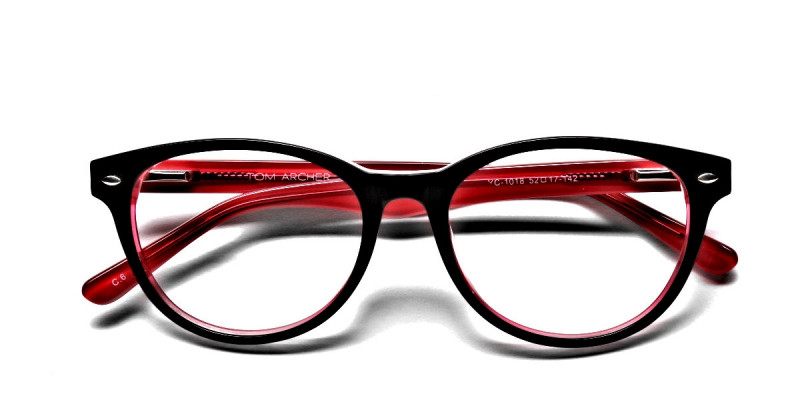 Black & Red Round JONES Cosmopolitan Glasses