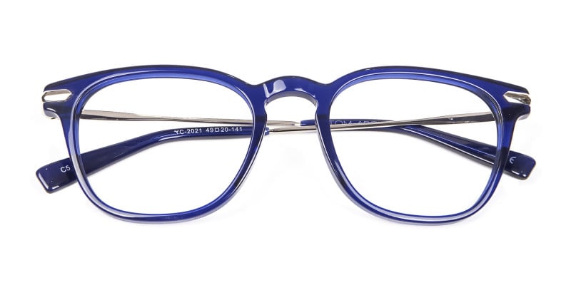 Luxurious Look Navy Blue Glasses