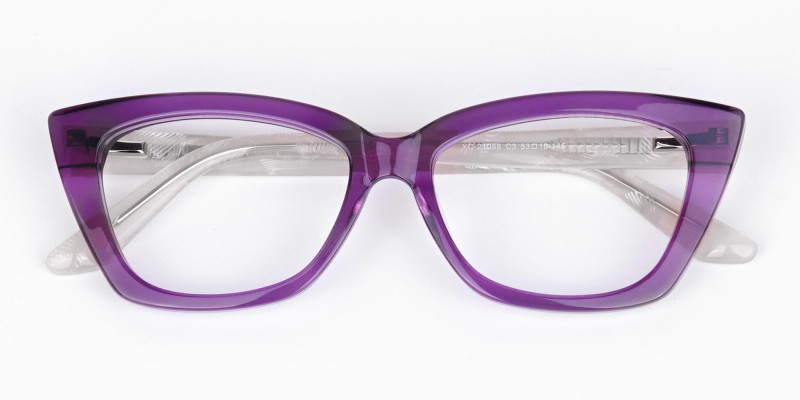 Wine Purple Cat Eye Glasses-1
