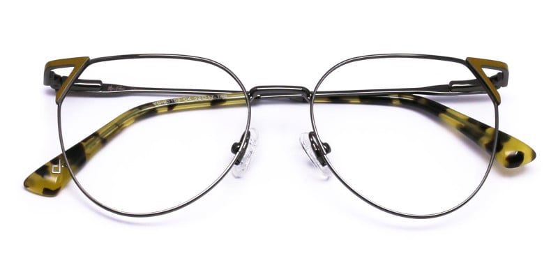 green metal eyeglass frames-1
