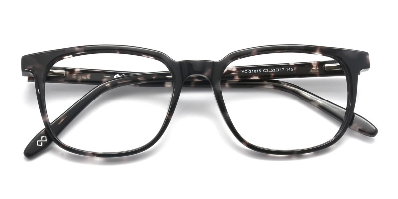 Dark Tortoise Rectangular Glasses Acetate Unisex-1