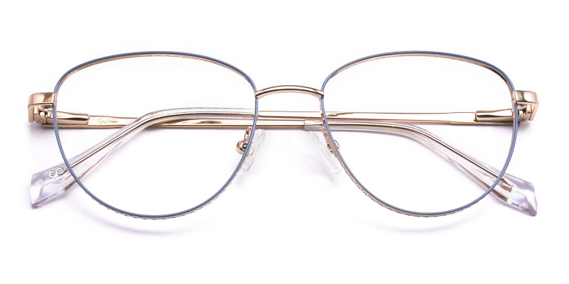Golden Frame Cat Eye glasses-1