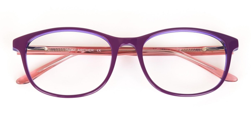 Women Raisin Purple Rectangle Glasses -1