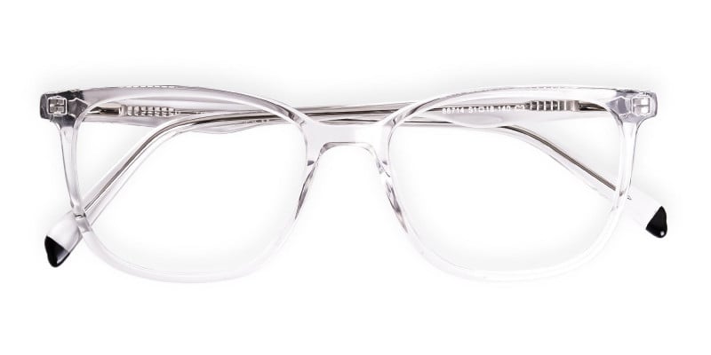 Transparent Wayfarer Rectangular Glasses Frames-1