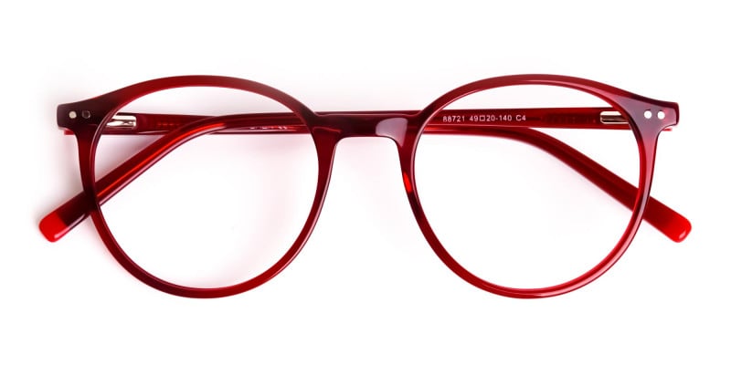 dark and wine red round glasses frames-1