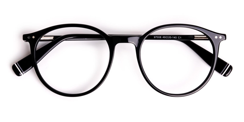 shiny black round glasses frames-1