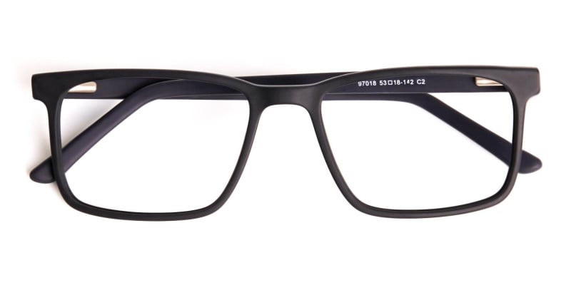 designer matte black rectangular glasses frames-1