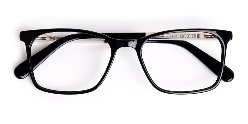 black and transparent rectangular glasses frames-1