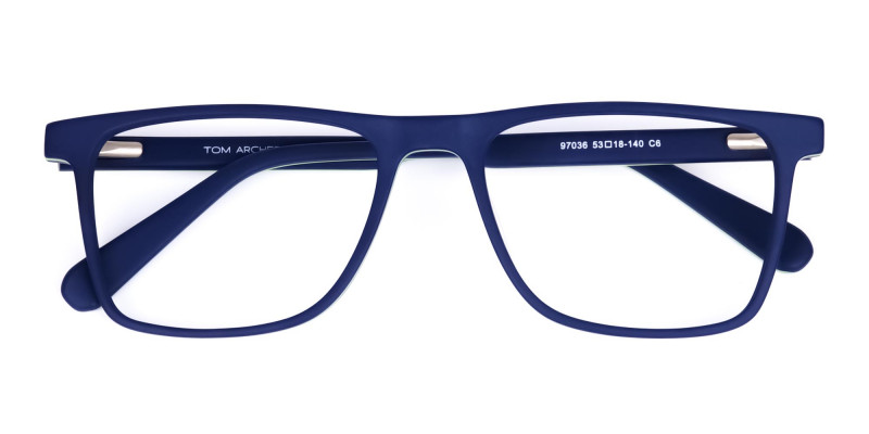 Blue Green Rimmed Rectangular Glasses-1