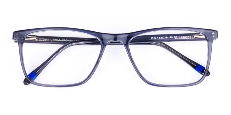 Dusty Grey Rectangular Full Rim Glasses-1