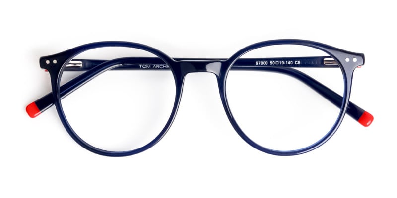Round Blue Frame Glasses-1