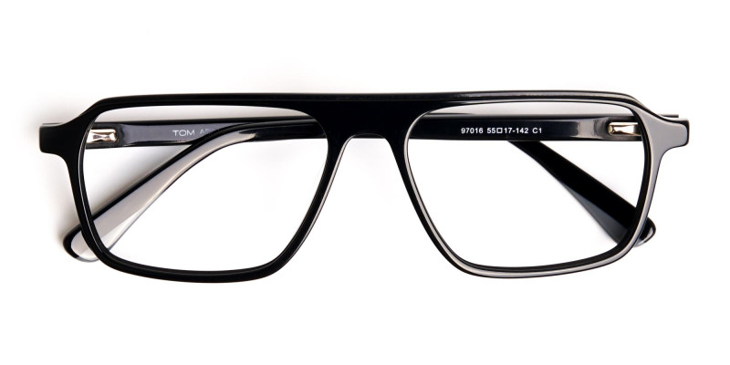 Dark Black Rectangular Full Rim Glasses frames-1