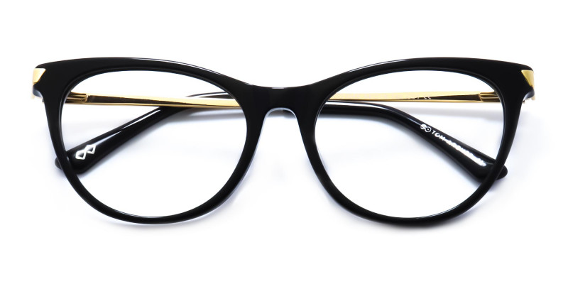 cat eye glasses black and gold specscart-1