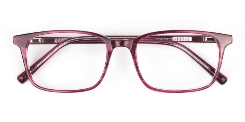 Cherry Red Eyeglasses in Horn-Rimmed Rectangle - 1