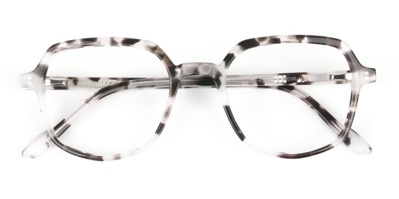 Spotty Black Heptagon Glasses - 1