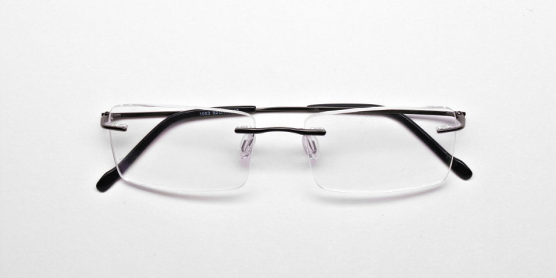Rimless Glasses in Gunmetal for Men & Women - 1