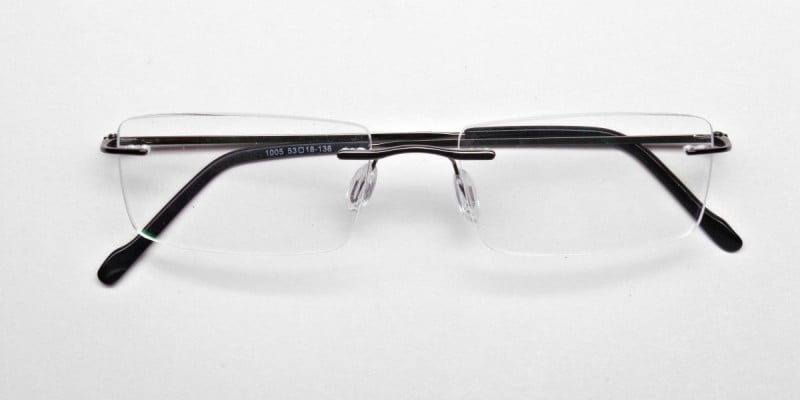 Rimless Glasses in Gunmetal