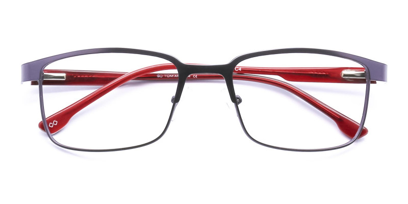 rectangle metal frame glasses-1