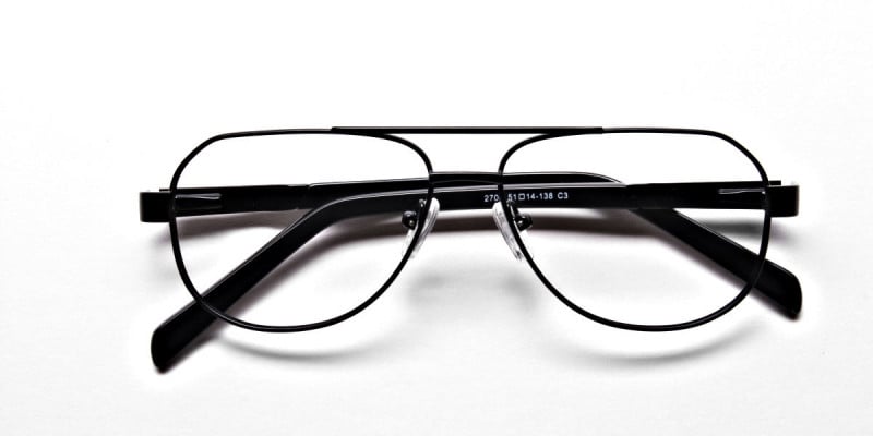 Black Aviator Glasses, Eyeglasses