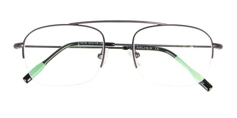 Gunmetal Browbar Half Rim Glasses Online UK-1