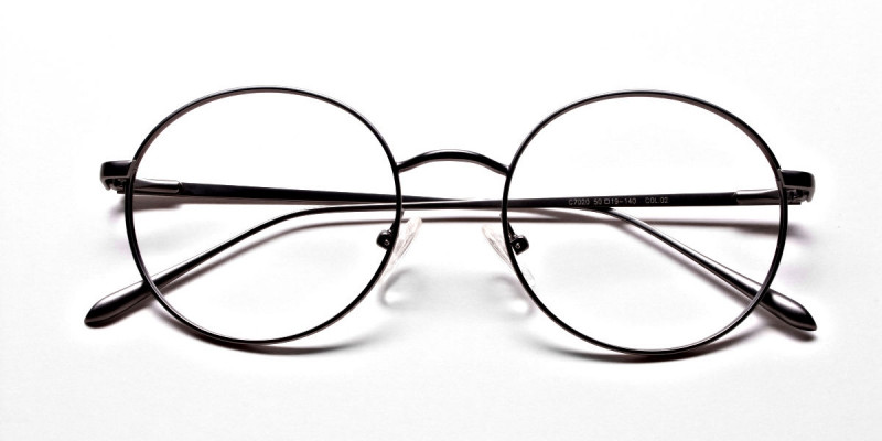 Round Glasses in Gunmetal, Eyeglasses -1