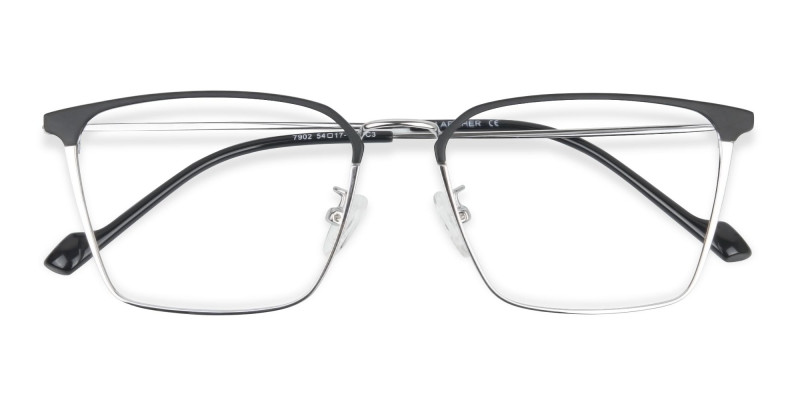 Silver Wayfarer Glasses in Lightweight Metal-1