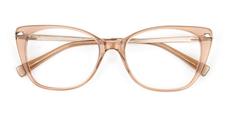 Brown Crystal Eyeglasses Wayfarer & Cat-eye-1