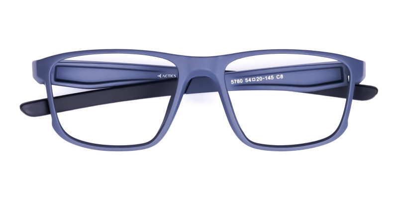 Matte Blue Rectangular Glasses For Golf-1