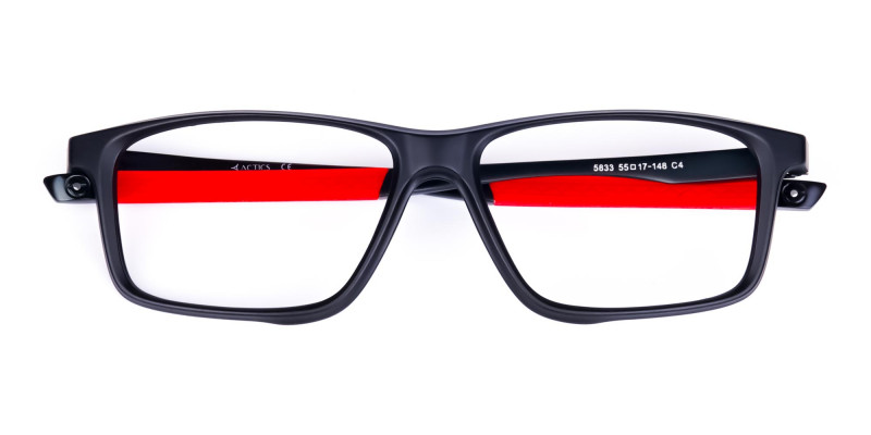Black and Red Sports Glasses in Rectangle Shape-1