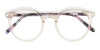Crystal Amber Yellow Glasses Frames with Pink & Blue Tortoise Temple  