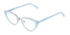 Crystal Blue Cat Eye Glasses