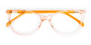 Crystal Clear or Transparent orange Colour Cat eye Glasses Frames