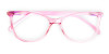 Crystal Clear or Transparent blossom and hot Pink Round Glasses Frames
