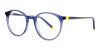 transparent and crystal clear blue round glasses frames