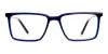 navy blue and red rectangular glasses frames