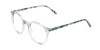 Crystal Grey and Teal Tortoise Glasses in Round  