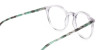 Crystal Grey and Teal Tortoise Glasses in Round  